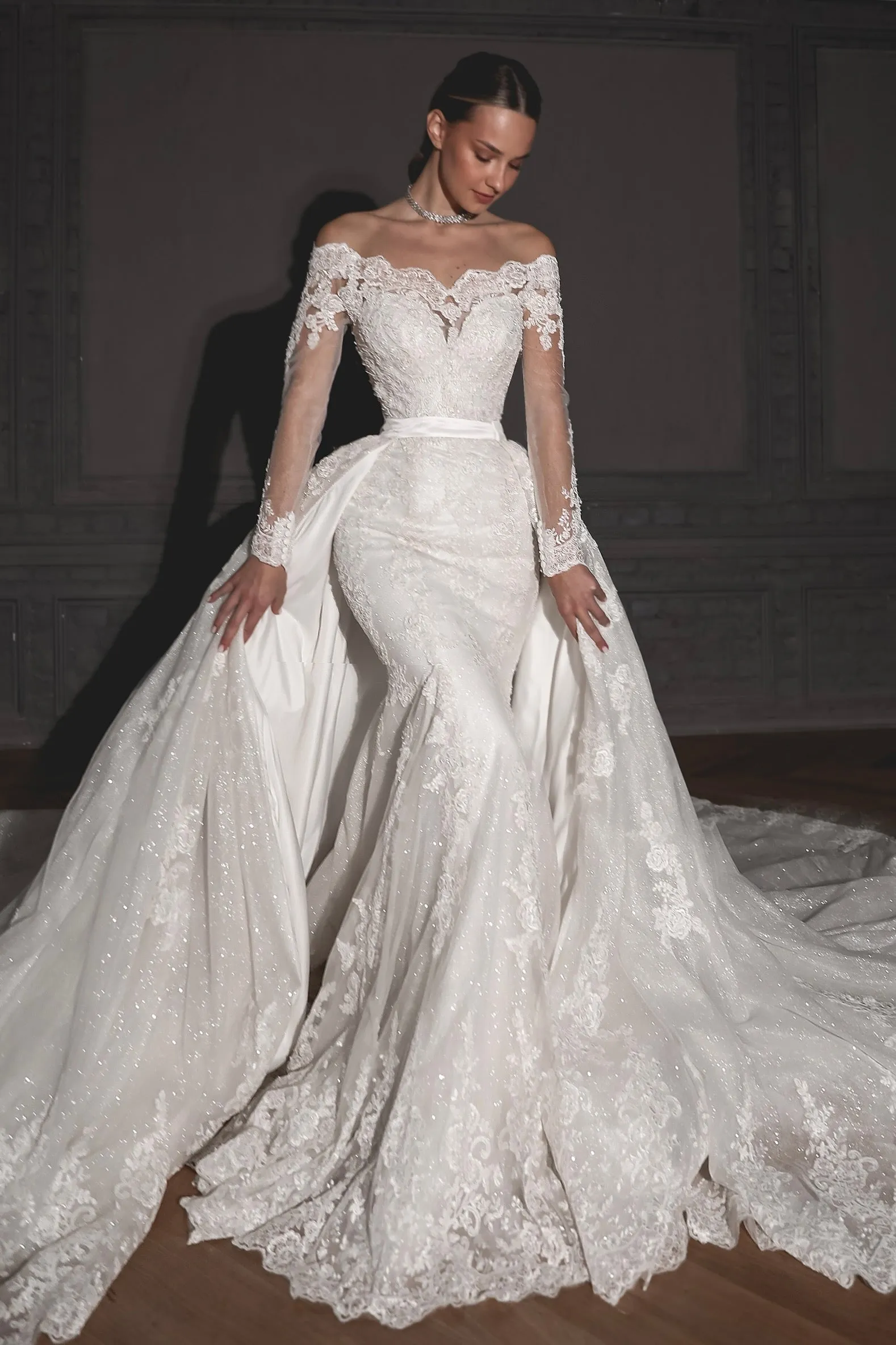 Lace Shimmery Wedding Dress Ornella 2 in 1 sold by Olivia Bottega