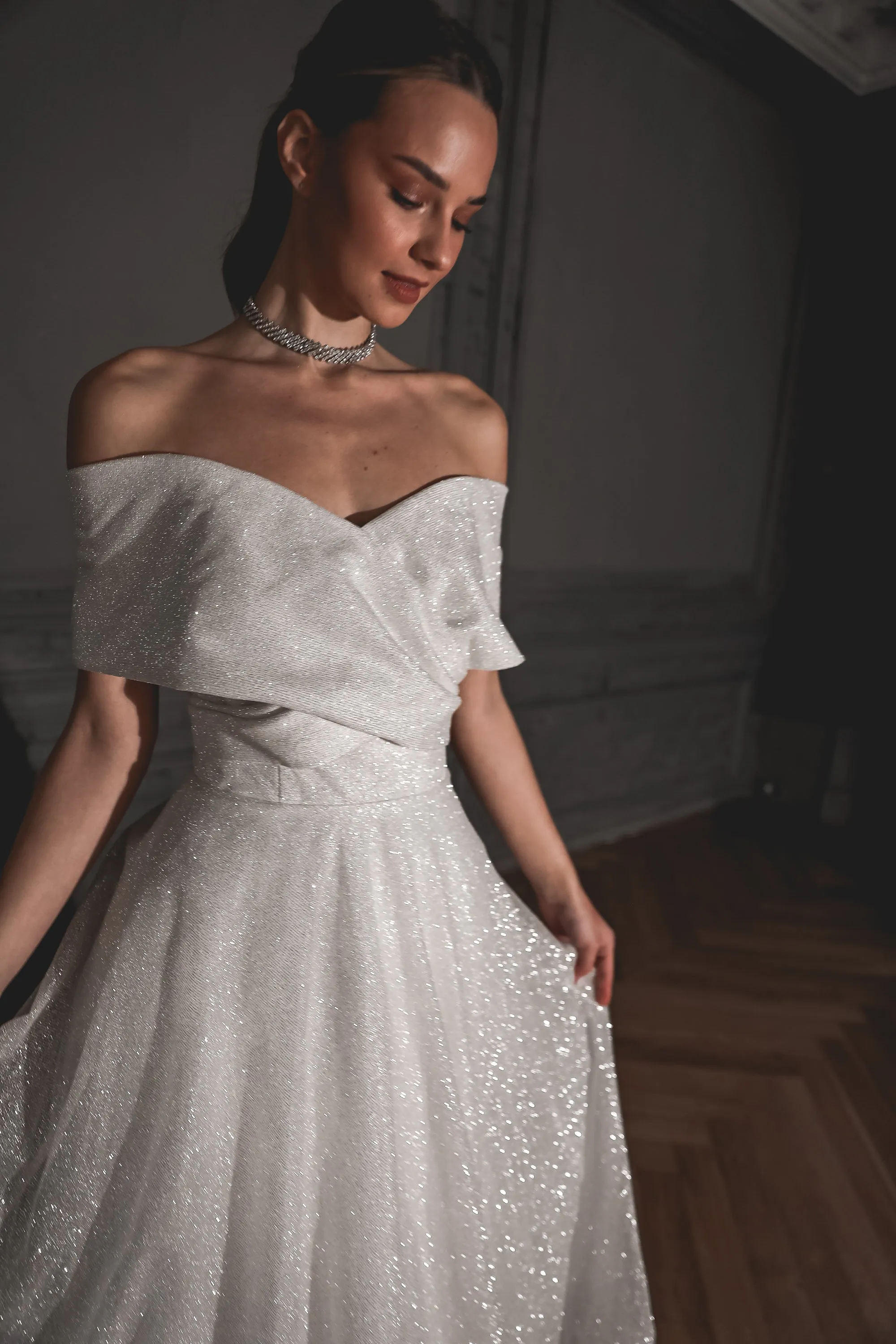 Shimmering Off-the-Shoulder Wedding Dress Melanie sold by Olivia Bottega product image thumbnail 4
