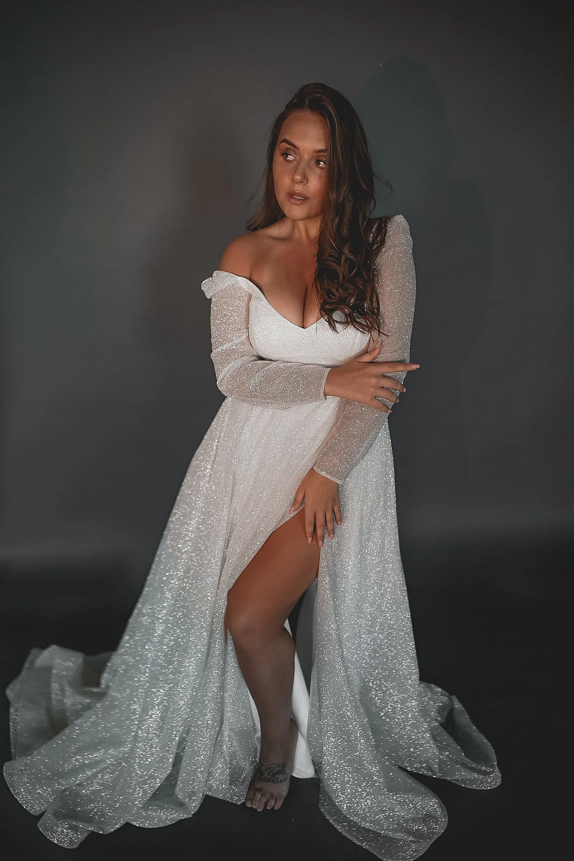 Plus Size Sparkly Wedding Dress Miranda sold by Olivia Bottega product image thumbnail 2