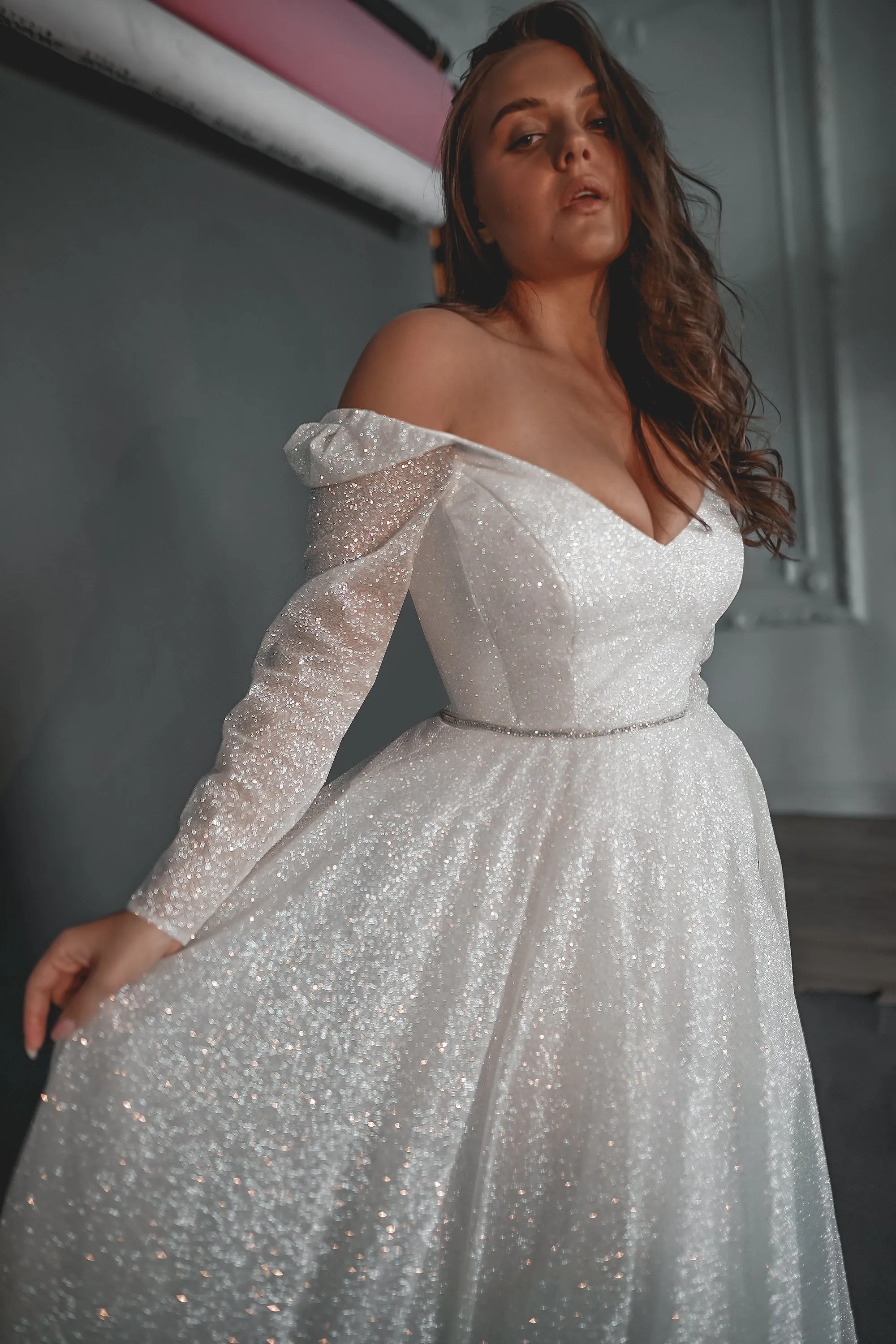 Plus Size Sparkly Wedding Dress Miranda sold by Olivia Bottega product image thumbnail 3