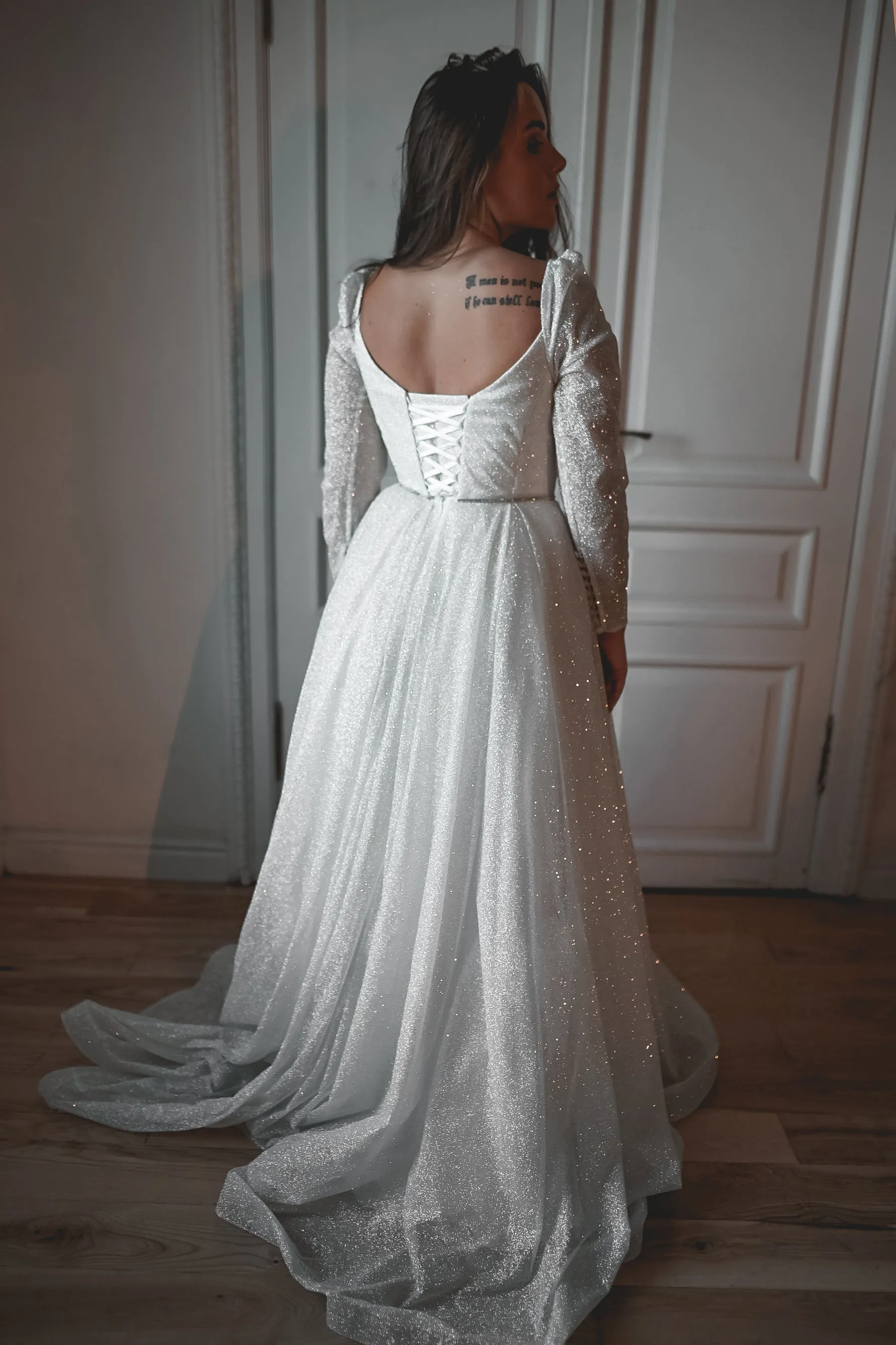 Plus Size Sparkly Wedding Dress Miranda sold by Olivia Bottega product image thumbnail 4