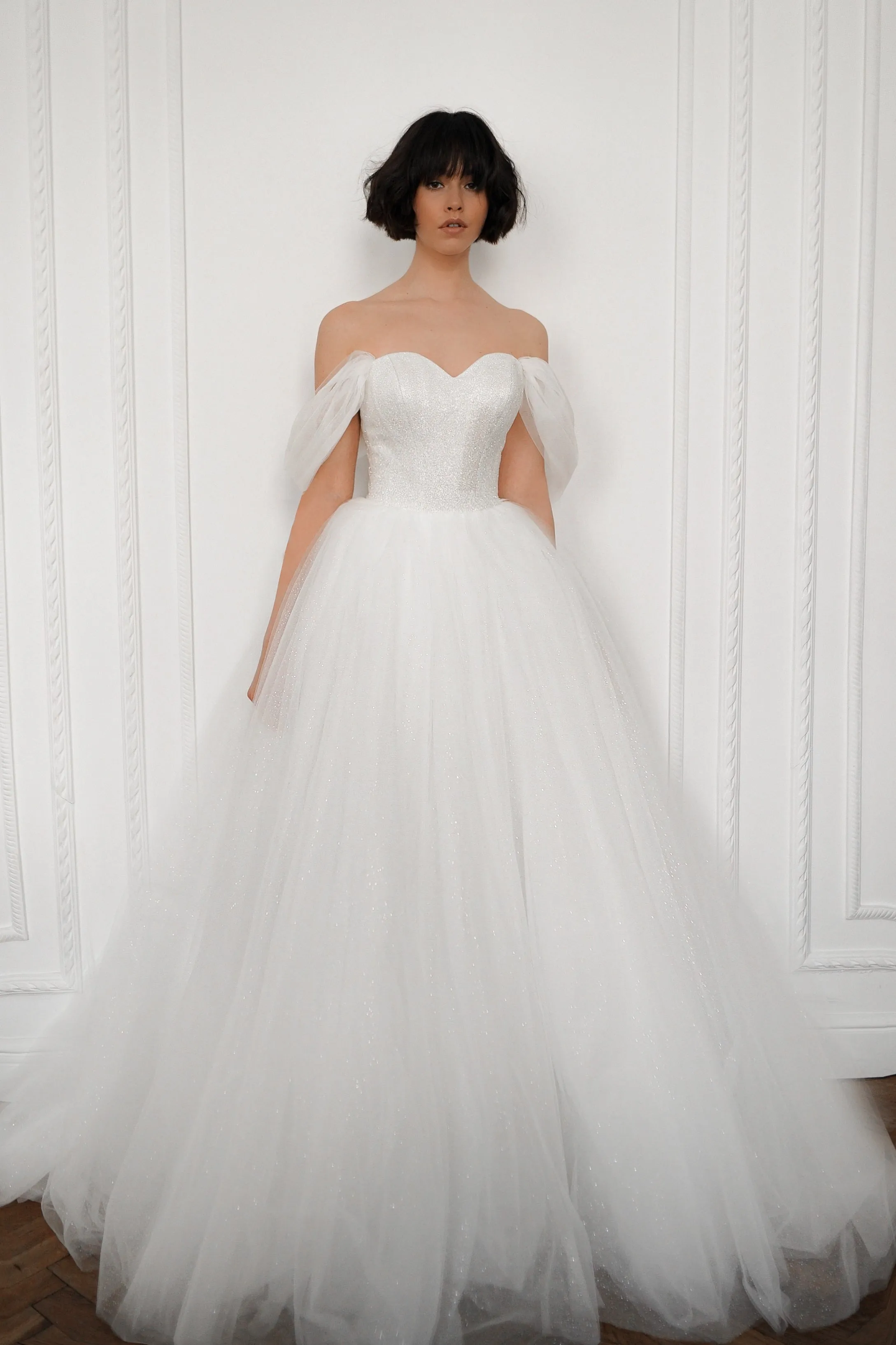 Off-The-Shoulder Shimmering Soft Tulle Wedding Dress Aleksis sold by Olivia Bottega