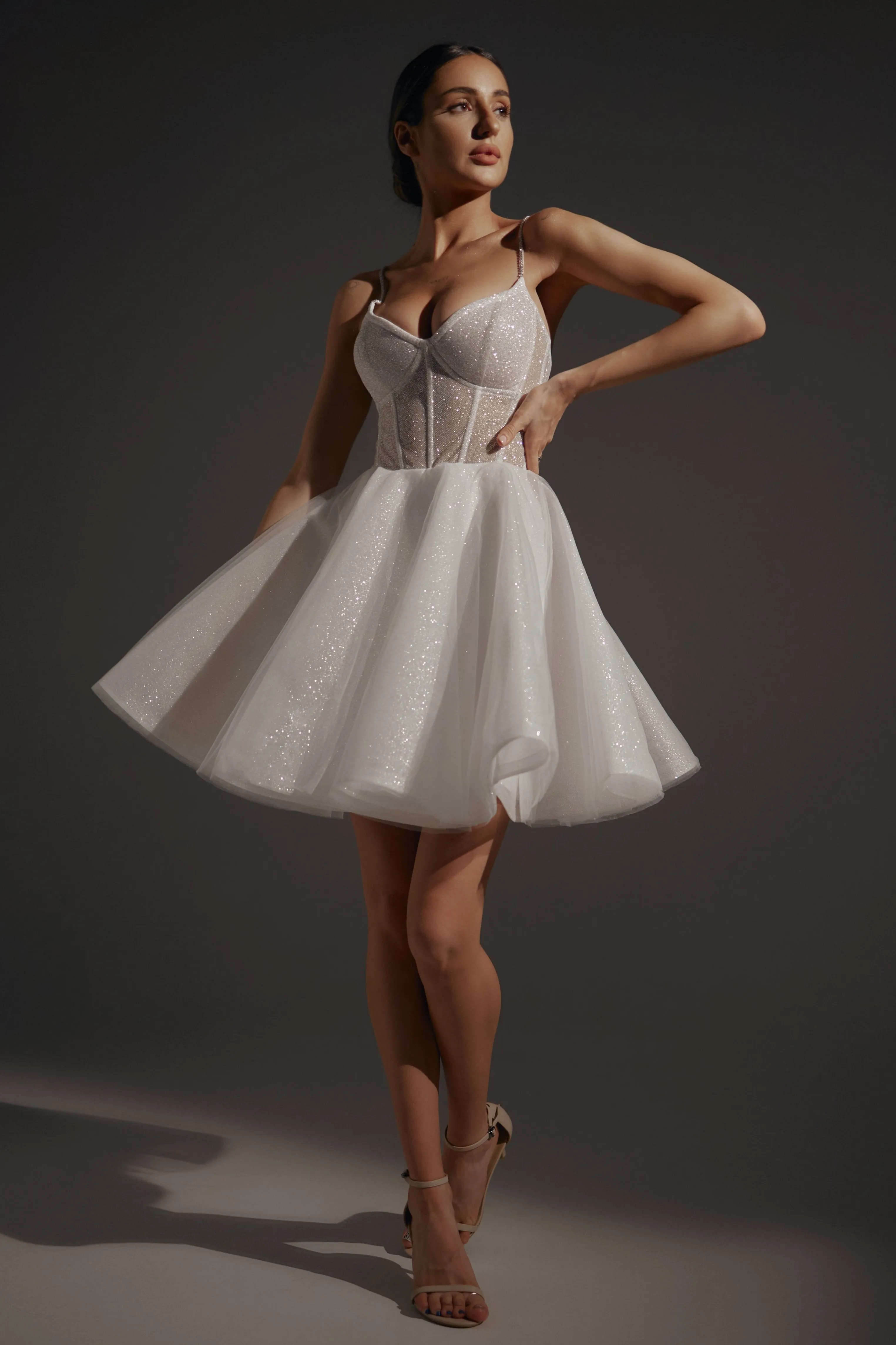 Shiny Short Wedding & Evening Dress Rakel sold by Olivia Bottega
