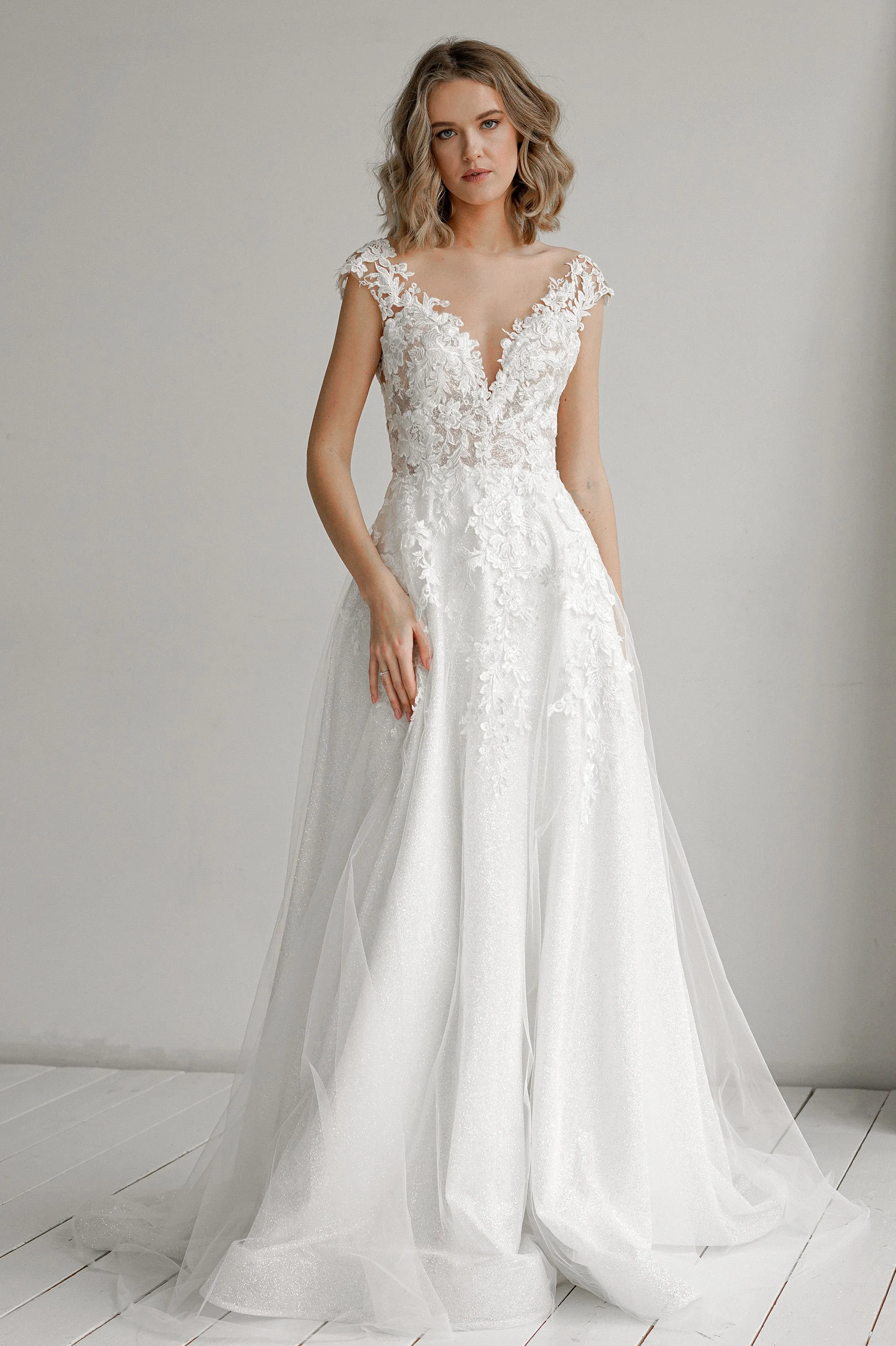 Light Ivory Floral Lace Wedding Dress Enn sold by Olivia Bottega