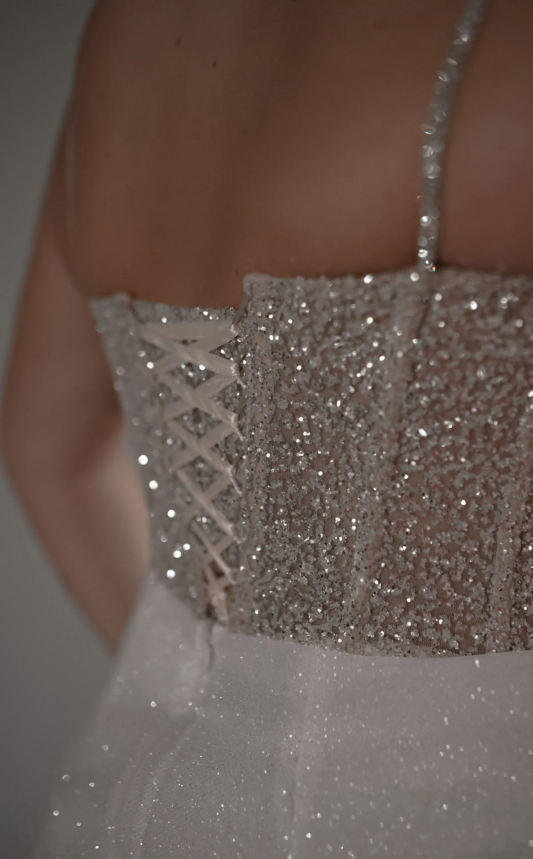 Plus Size Midi Sparkly Wedding Dress Madonna sold by Olivia Bottega product image thumbnail 4