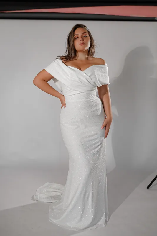 Plus Size Sparkly Sheath Wedding Dress Jolie sold by Olivia Bottega