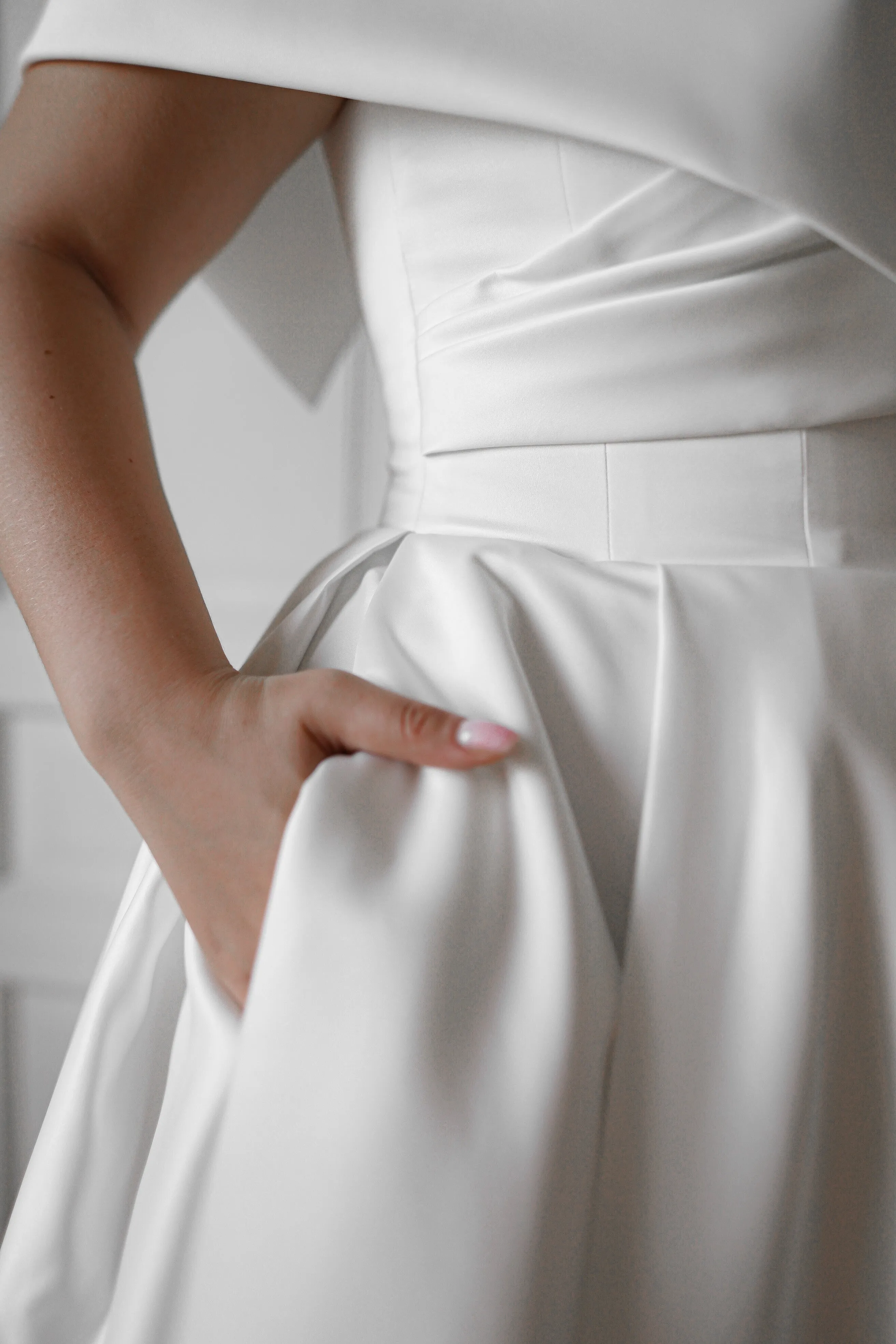 Plus Size Satin Midi Wedding Dress Cameron sold by Olivia Bottega product image thumbnail 3