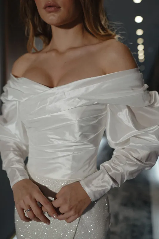 Taffeta Blouse Marthe with Long Sleeves sold by Olivia Bottega