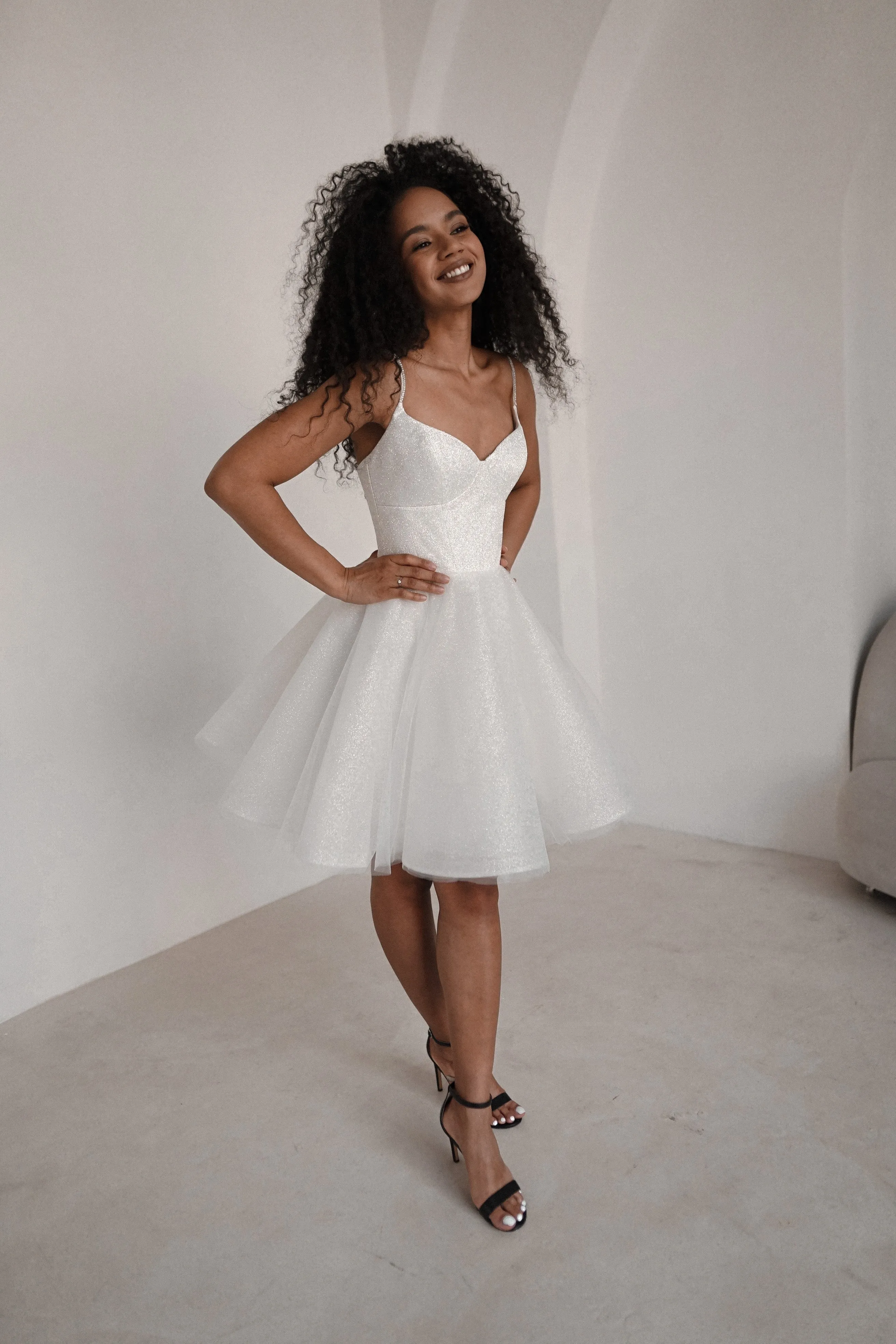 Shiny Short Wedding & Evening Dress Rakel 2 sold by Olivia Bottega product image thumbnail 3
