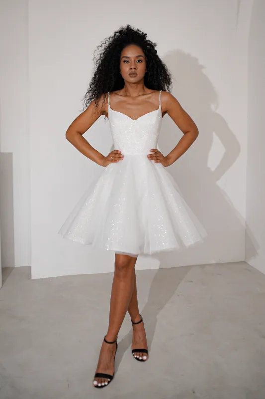 Shiny Short Wedding & Evening Dress Rakel 2 sold by Olivia Bottega