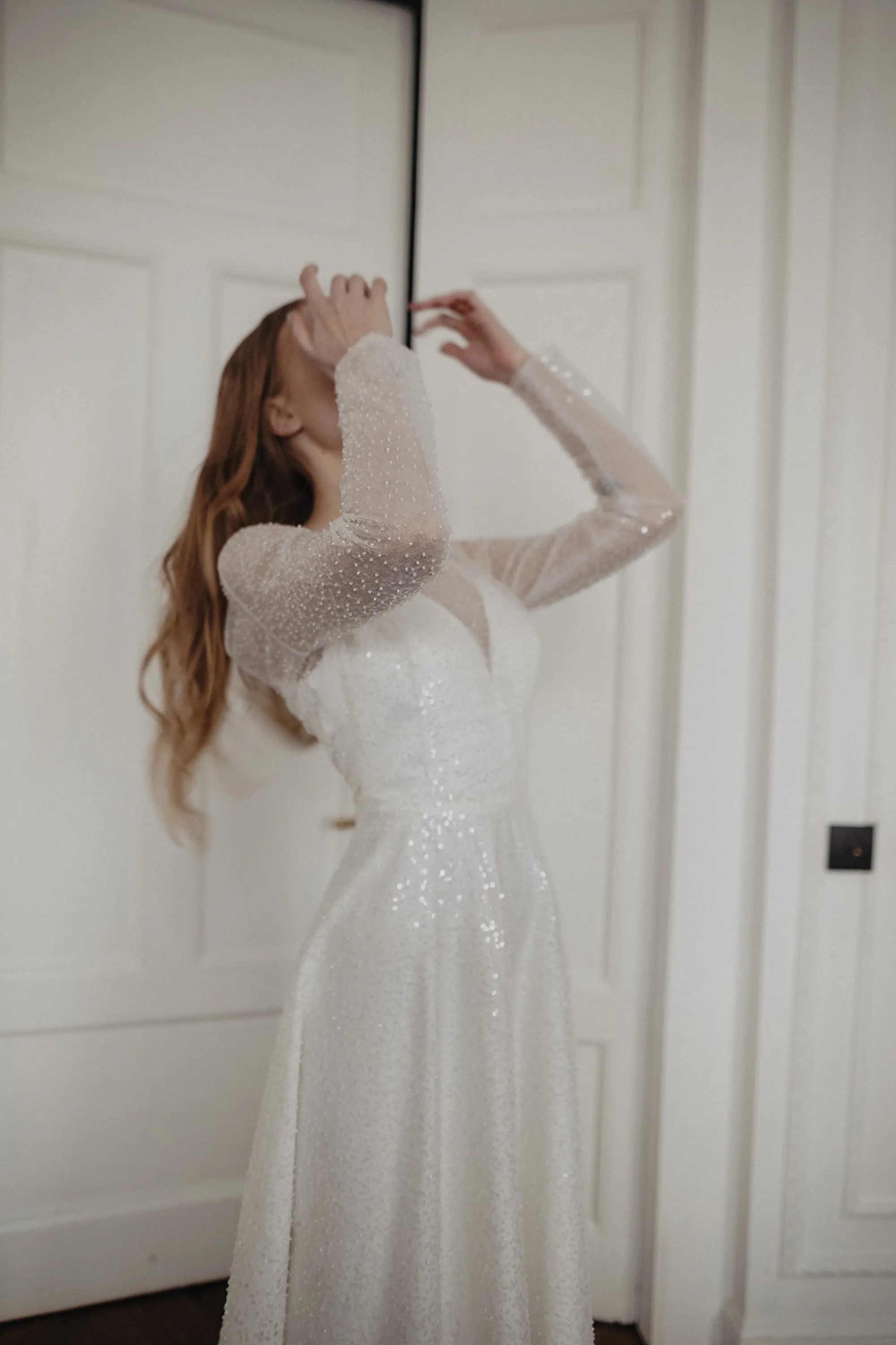 Light ivory Sparkly Wedding Dress Feilin sold by Olivia Bottega product image thumbnail 4