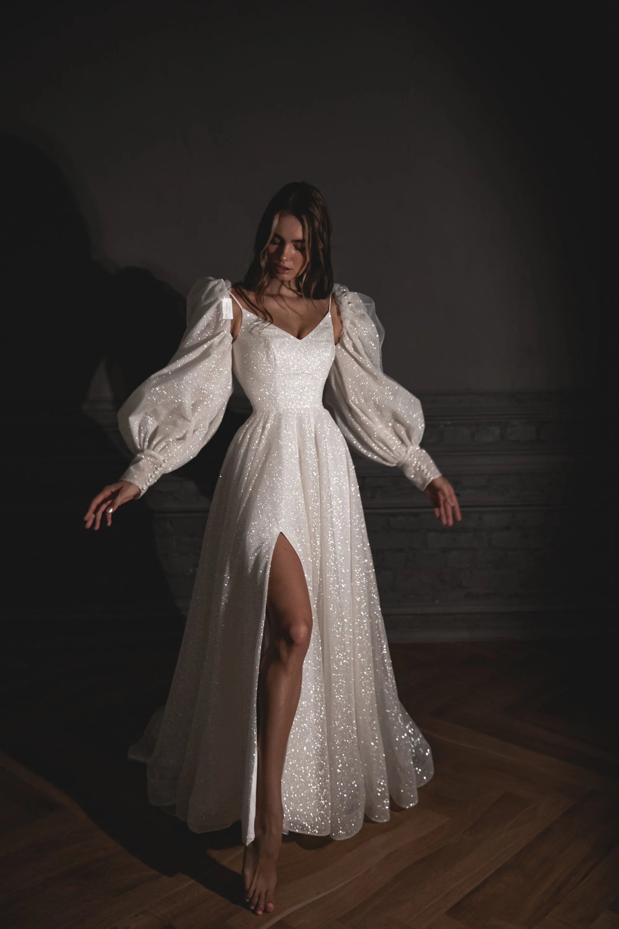 Plus Size Shiny Wedding Dress Bree sold by Olivia Bottega product image thumbnail 4