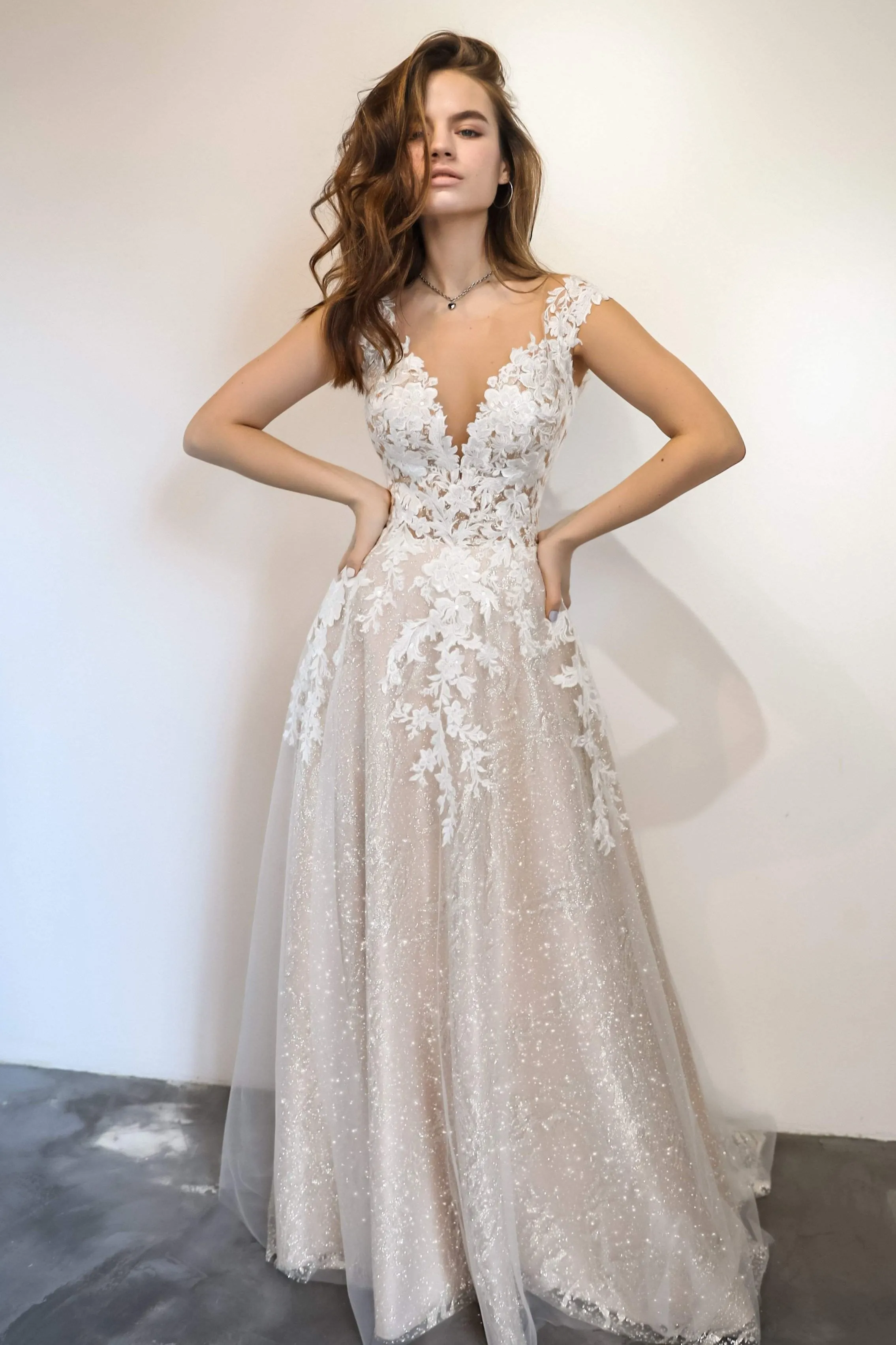 Blush Floral Lace Wedding Dress Enn sold by Olivia Bottega
