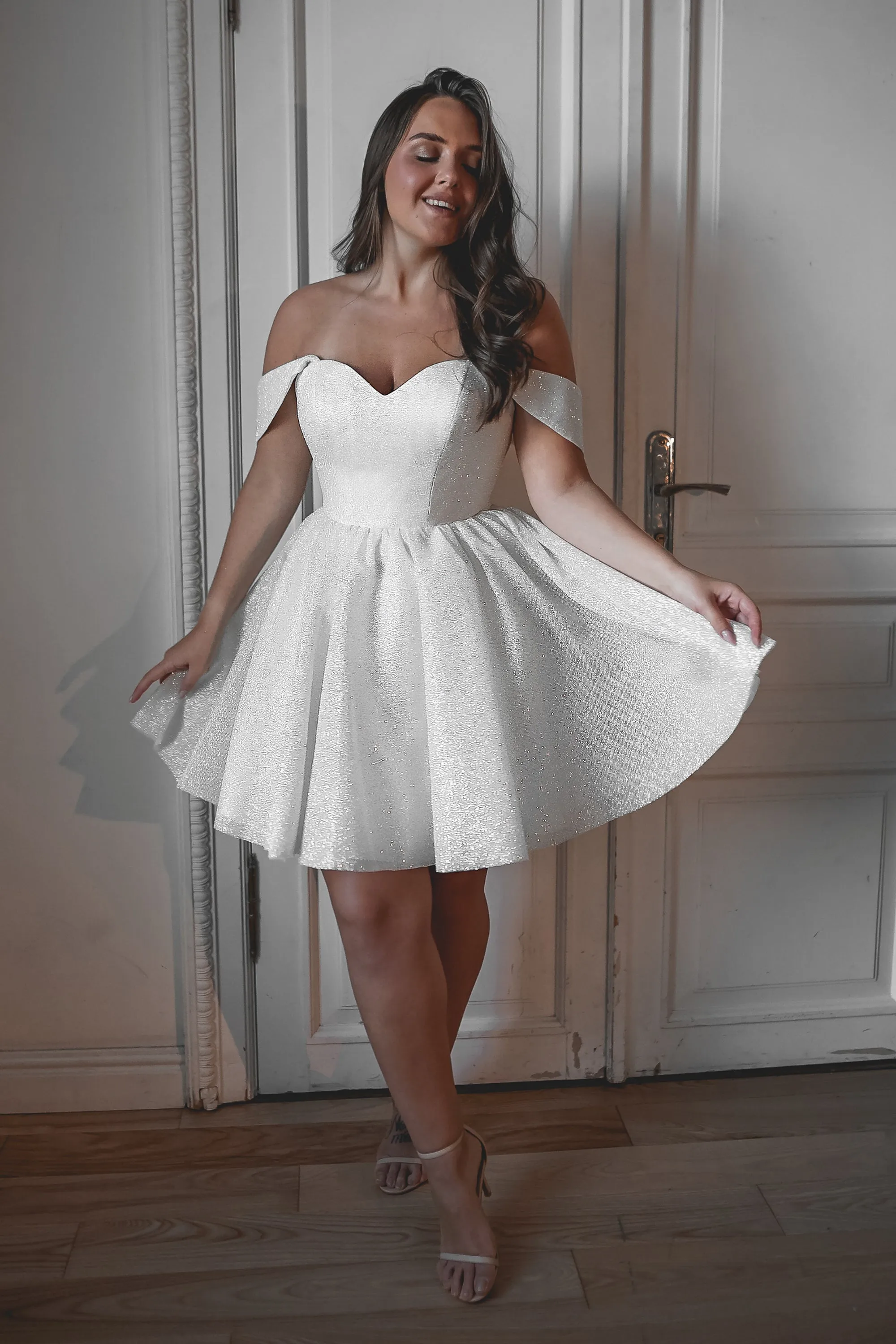 Plus Size Short Sparkly Wedding Dress Milana sold by Olivia Bottega product image thumbnail 5