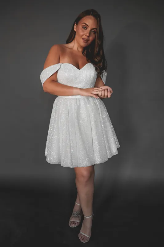 Plus Size Short Sparkly Wedding Dress Milana sold by Olivia Bottega
