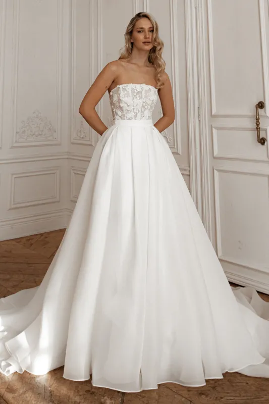 2 in 1 Short Wedding Dress Twilight Muse with Detachable Audrey Skirt sold by Olivia Bottega