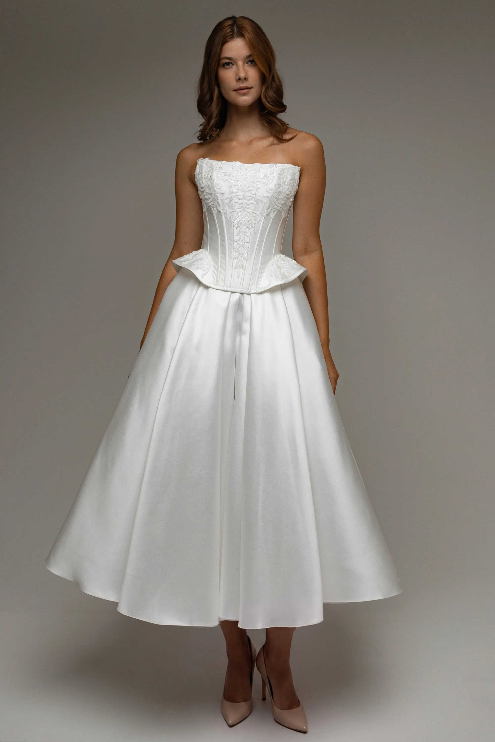 Midi Mikado Wedding Dress Elaria sold by Olivia Bottega