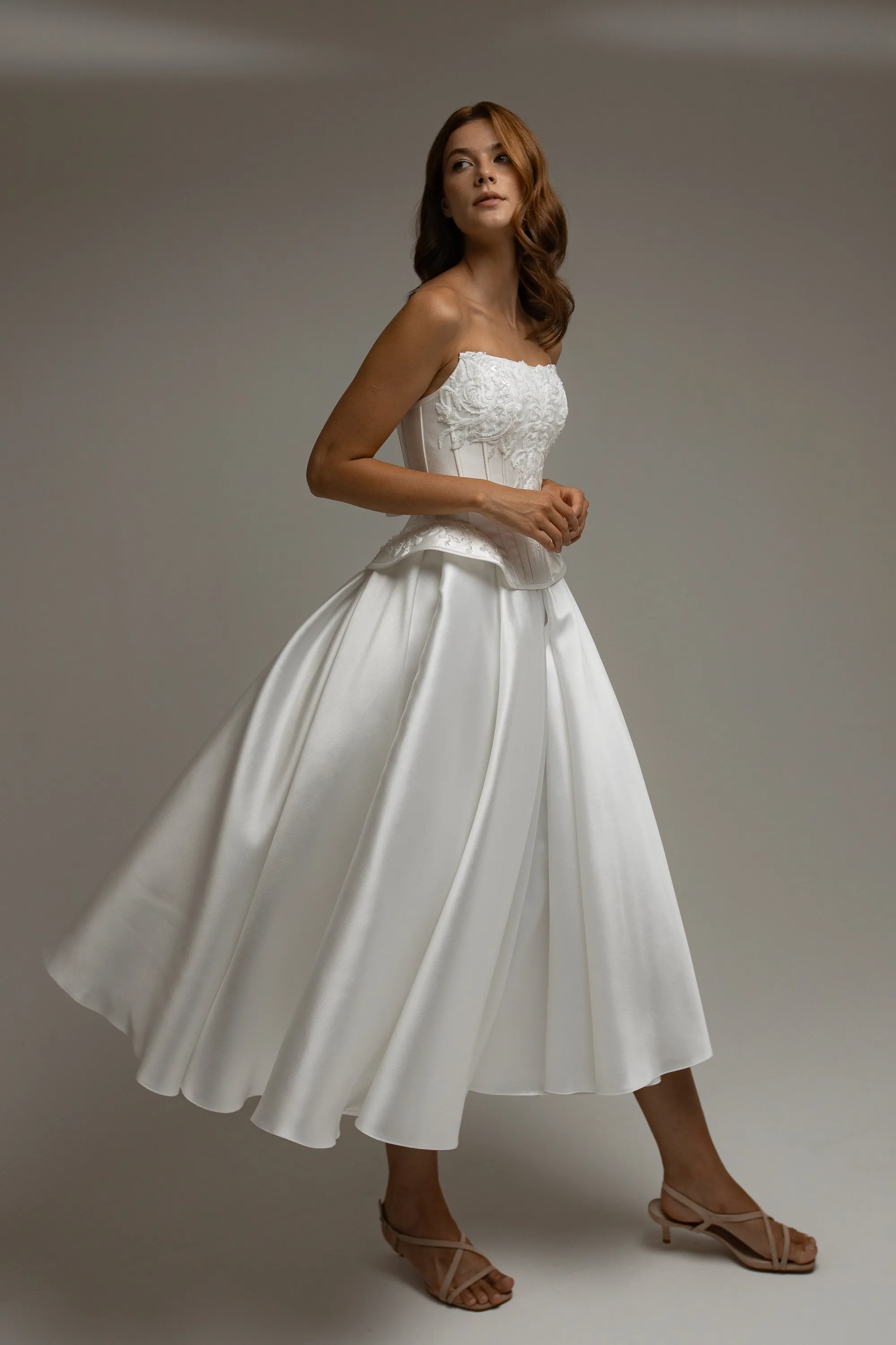 Midi Mikado Wedding Dress Elaria sold by Olivia Bottega product image thumbnail 5