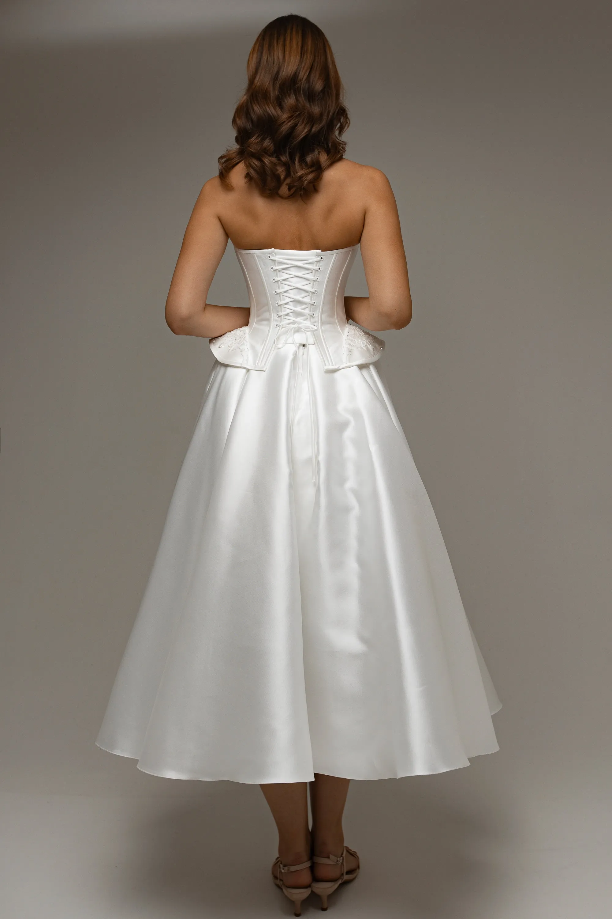 Midi Mikado Wedding Dress Elaria sold by Olivia Bottega product image thumbnail 3