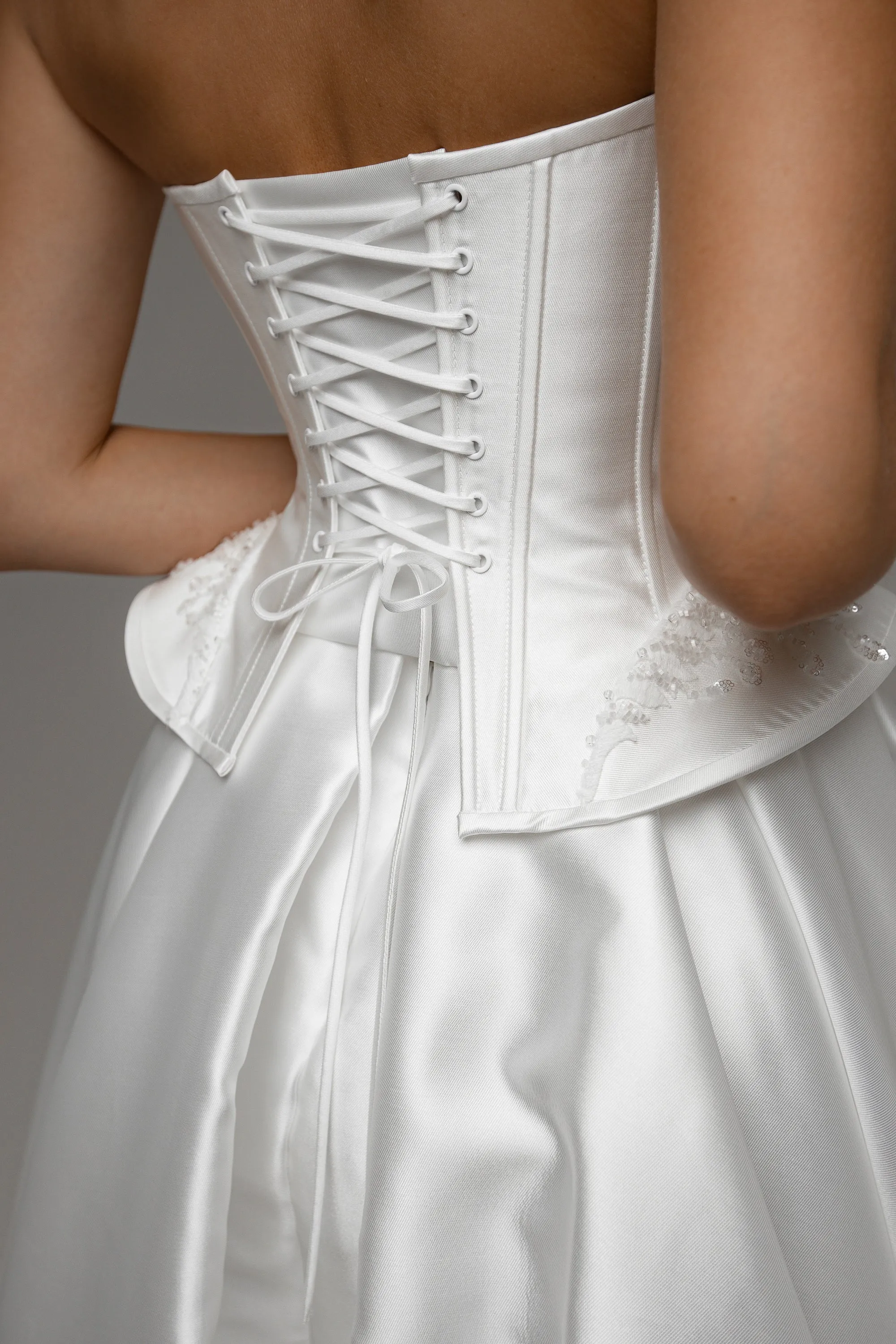 Midi Mikado Wedding Dress Elaria sold by Olivia Bottega product image thumbnail 4
