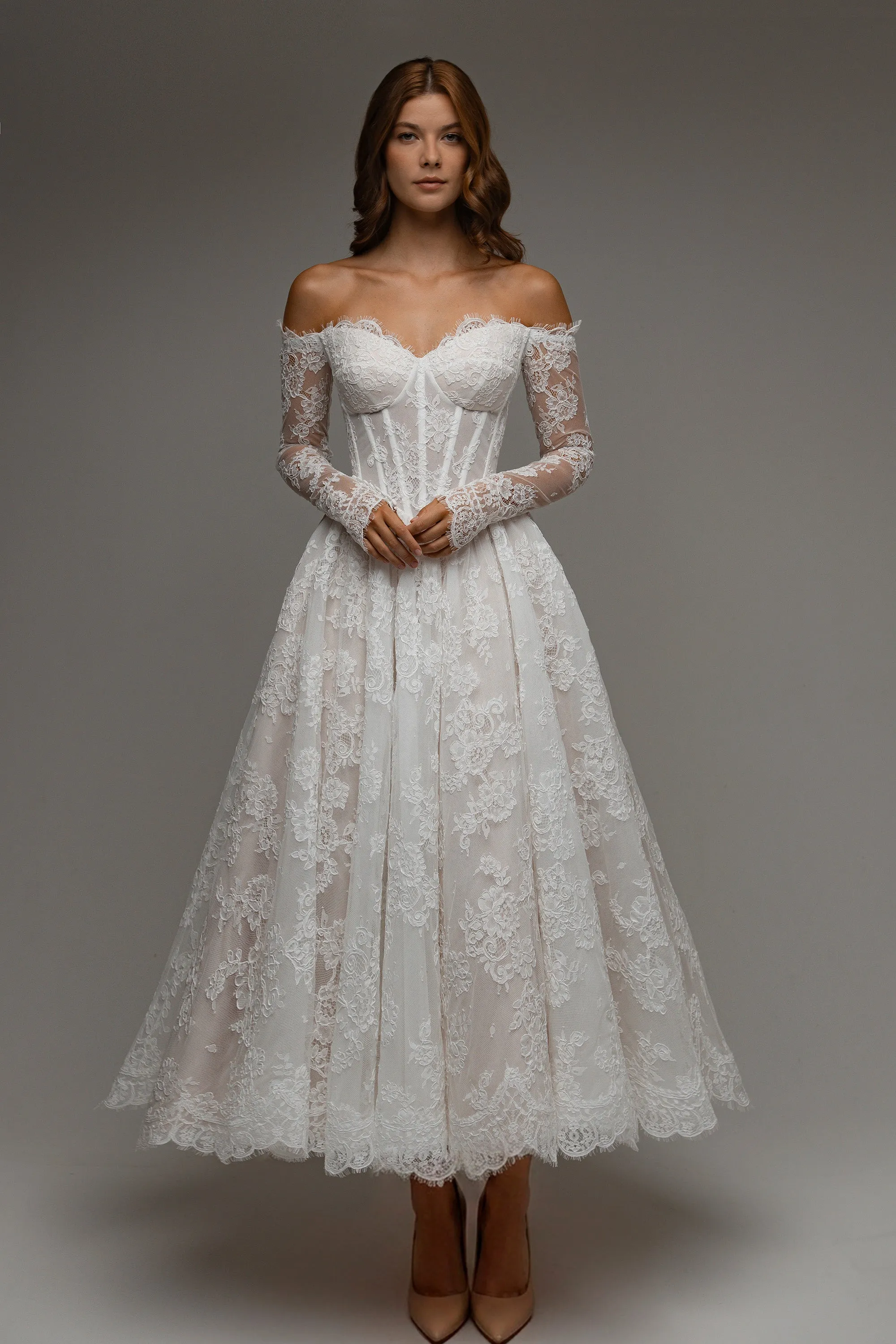 Midi Lace Wedding Dress Miralys sold by Olivia Bottega
