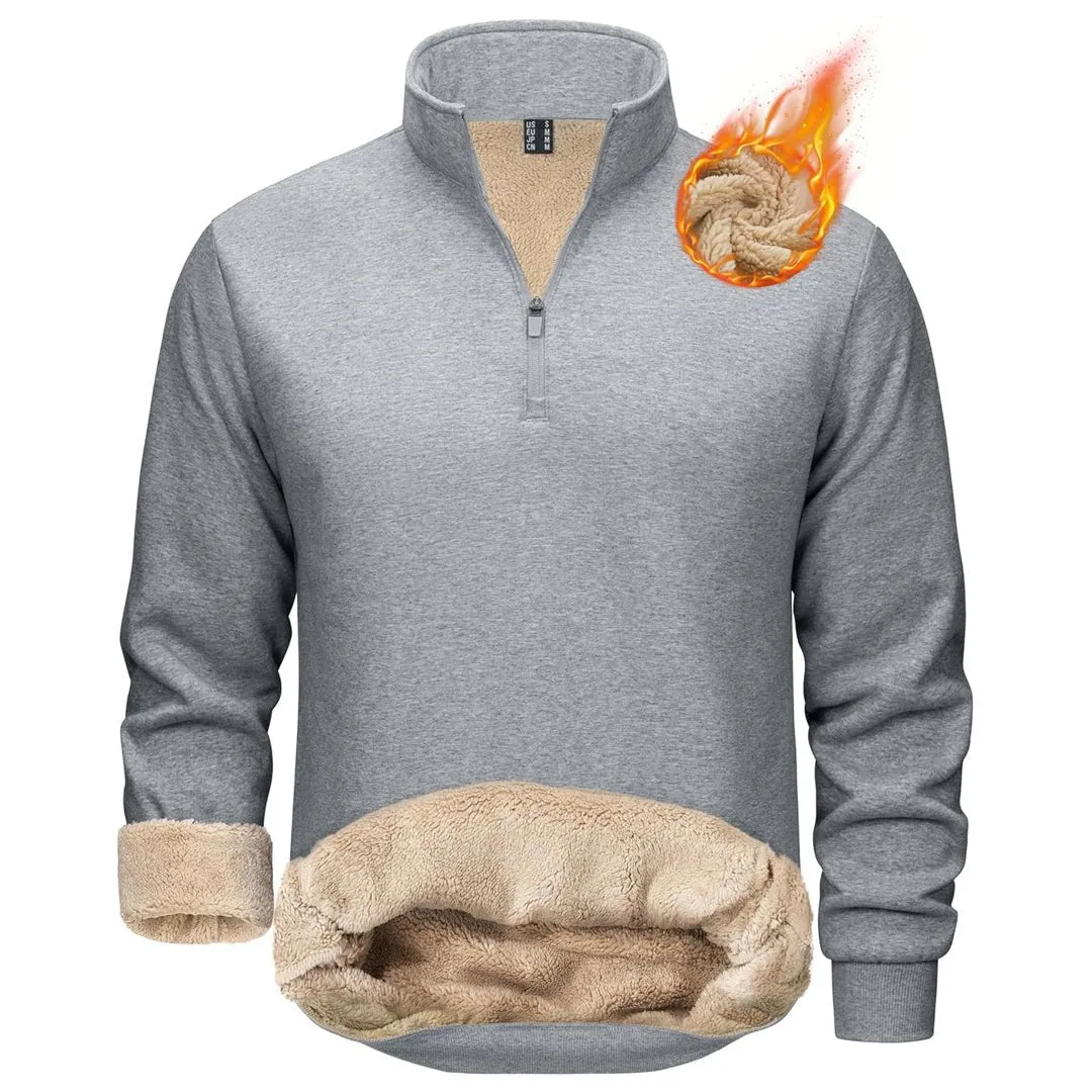 Men's Quarter Zip Fleece Pullover Warm Winter Sweatshirt sold by Tacvasen product image thumbnail 5