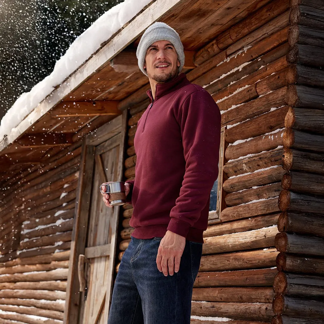 Men's Quarter Zip Fleece Pullover Warm Winter Sweatshirt sold by Tacvasen product image thumbnail 2