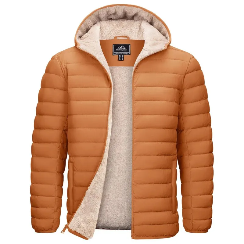 Men's Insulated Puffer Jacket Hooded Warm Winter Coat sold by Tacvasen