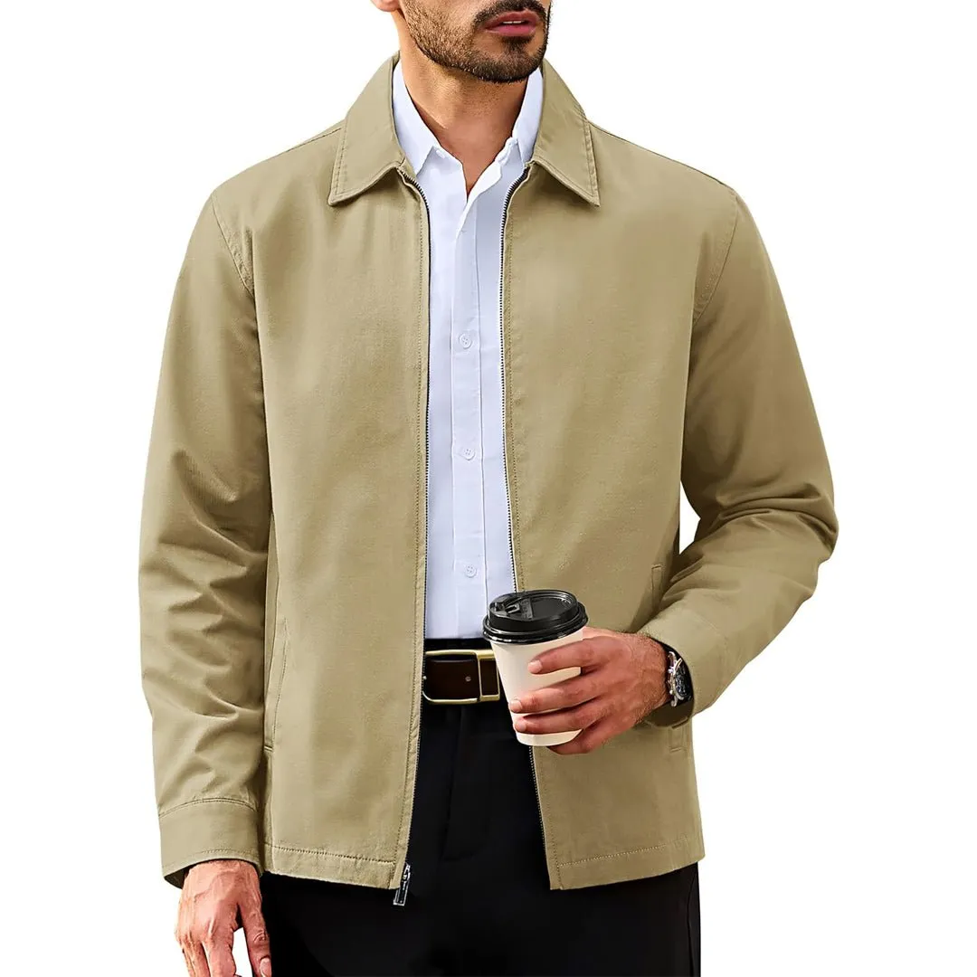 Men's Lightweight Windbreaker Jacket | 3 Pockets Cotton Coat sold by Tacvasen