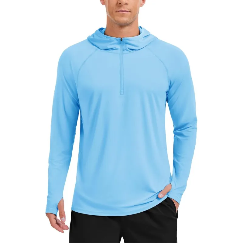 Men's UPF 50+ Sun Protection Hoodie Running & Fishing Shirt sold by Tacvasen