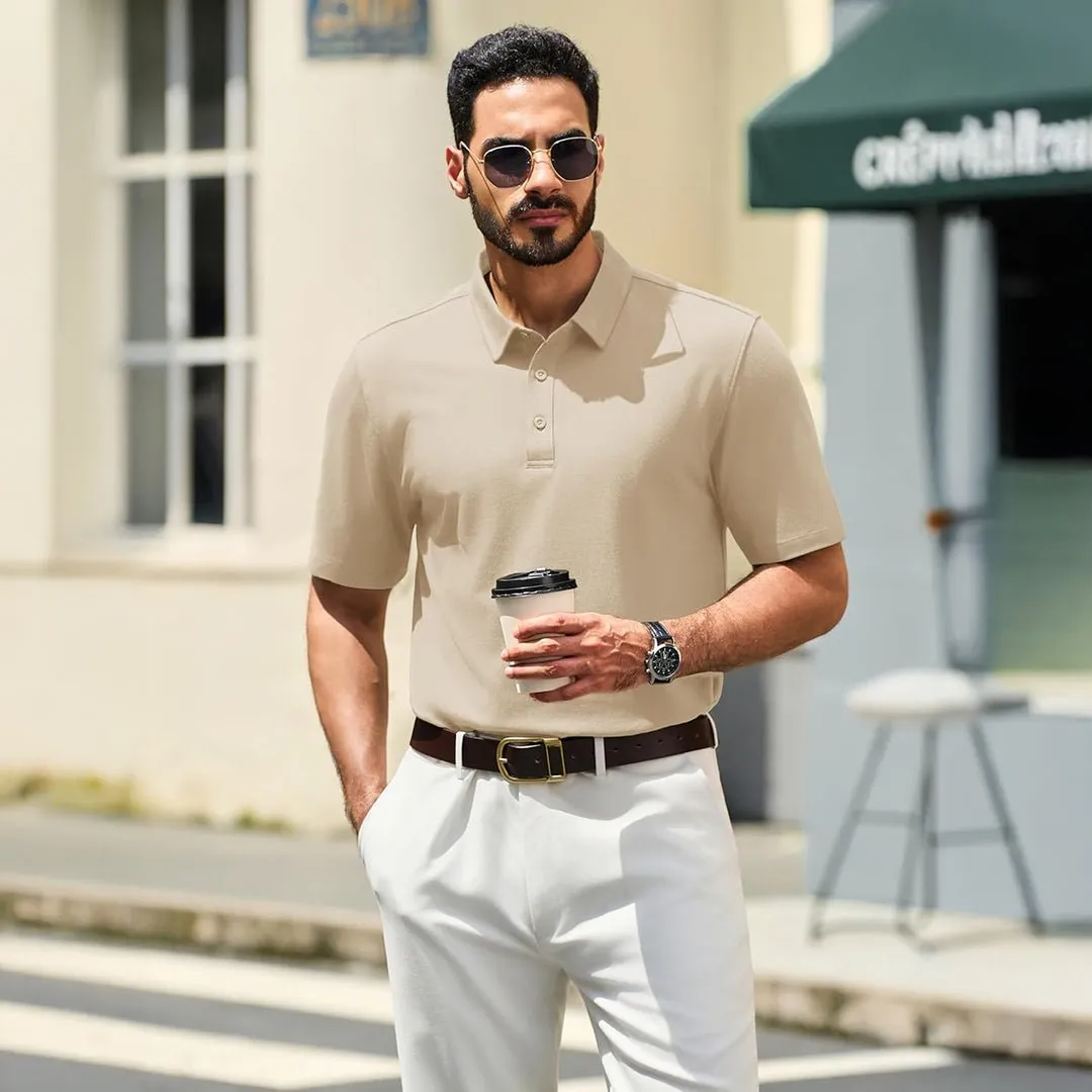 Men's Pique Polo Shirt Short Sleeve Cooling Golf Top sold by Tacvasen product image thumbnail 2