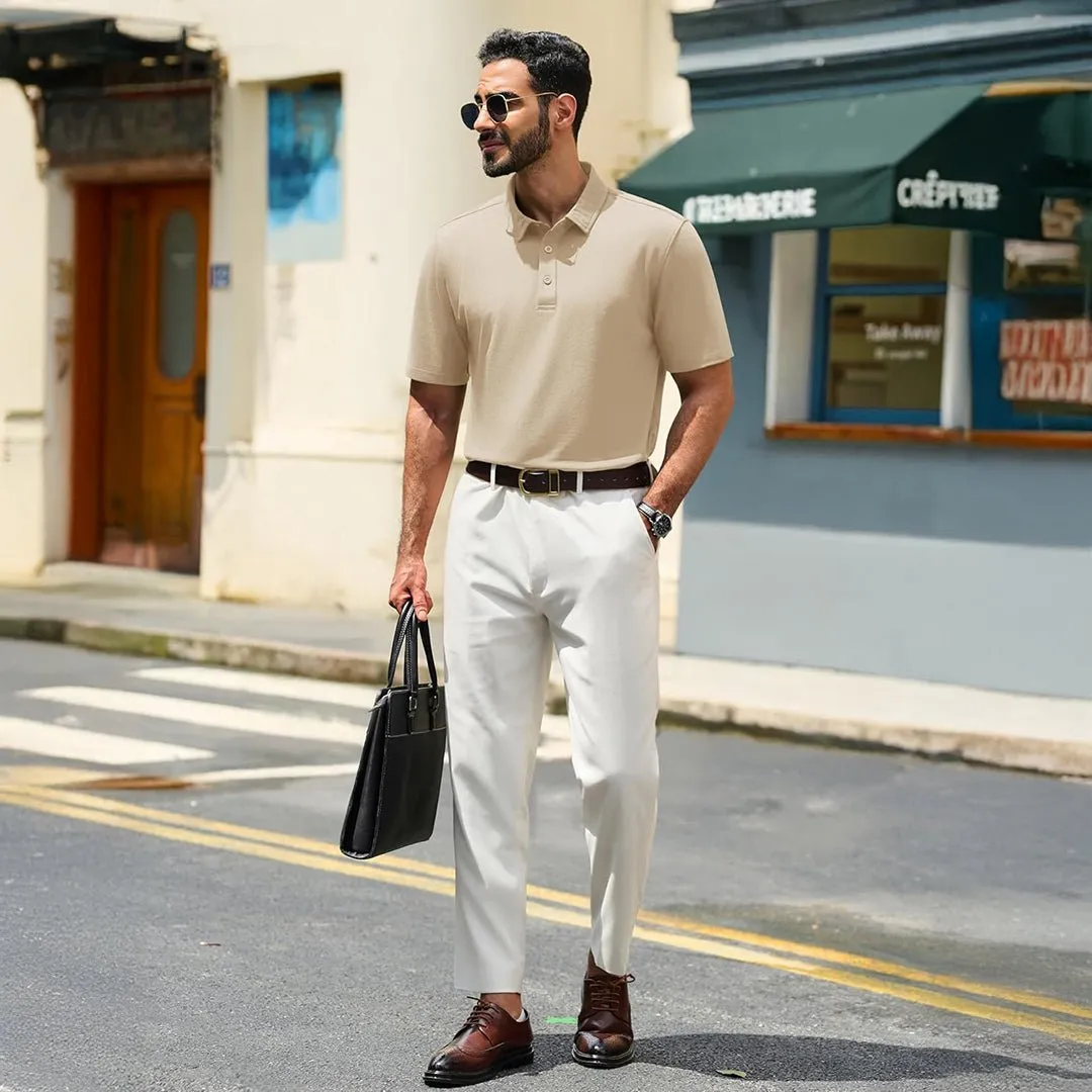 Men's Pique Polo Shirt Short Sleeve Cooling Golf Top sold by Tacvasen product image thumbnail 4