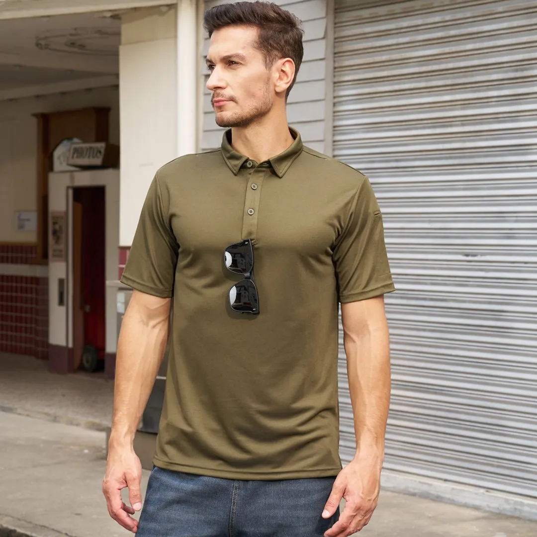 Men's Dry Fit UPF 50+ Golf Workwear Tactical Polo Shirt sold by Tacvasen product image thumbnail 3