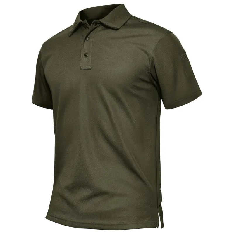 Men's Dry Fit UPF 50+ Golf Workwear Tactical Polo Shirt sold by Tacvasen