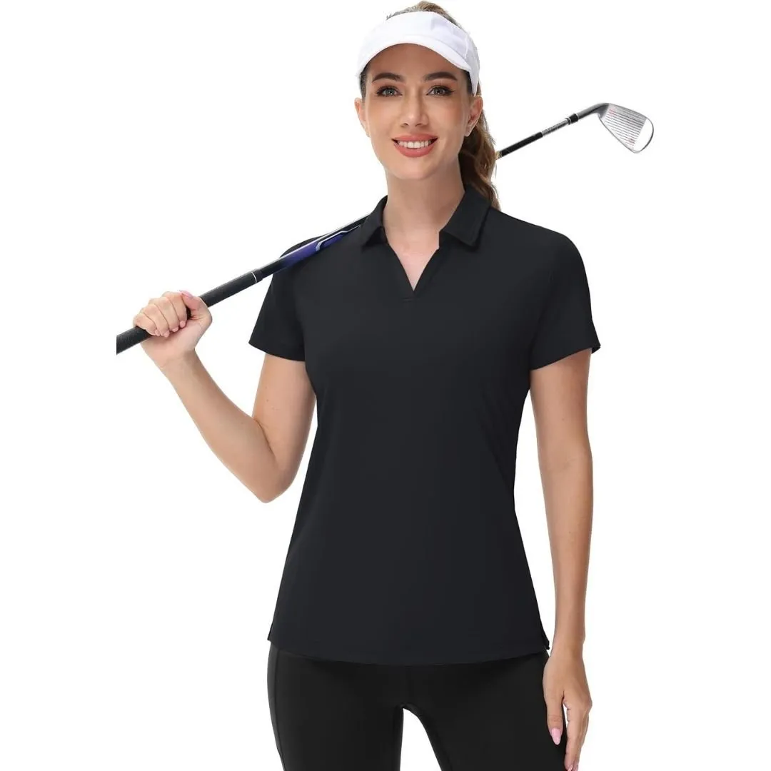 Women's V Neck Quick Dry UPF 50+ Athletic Golf Polo Shirt sold by Tacvasen product image thumbnail 2