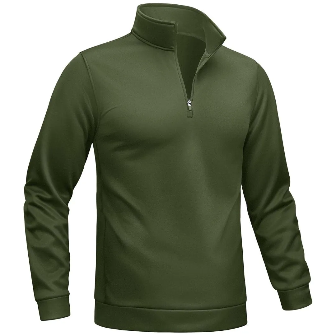 Men's Quarter Zip Pullover Sweatshirts Lightweight Fleece Lined sold by Tacvasen