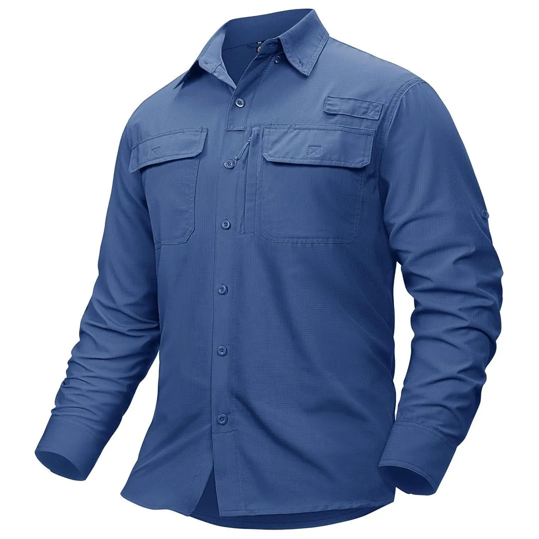 Men's Fishing Shirts UPF50+ Sun Protection Shirts with Zipper Pockets sold by Tacvasen product image thumbnail 5