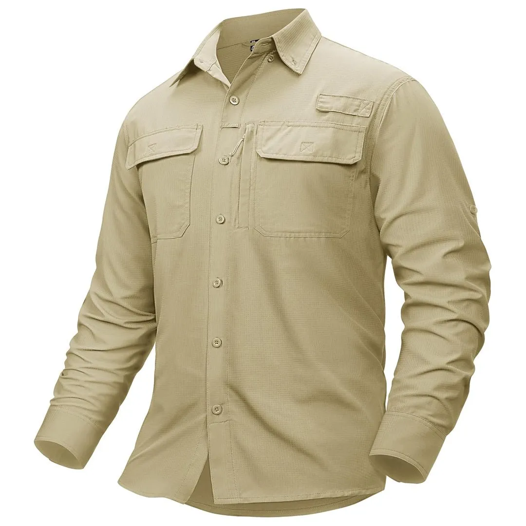 Men's Fishing Shirts UPF50+ Sun Protection Shirts with Zipper Pockets sold by Tacvasen product image thumbnail 3