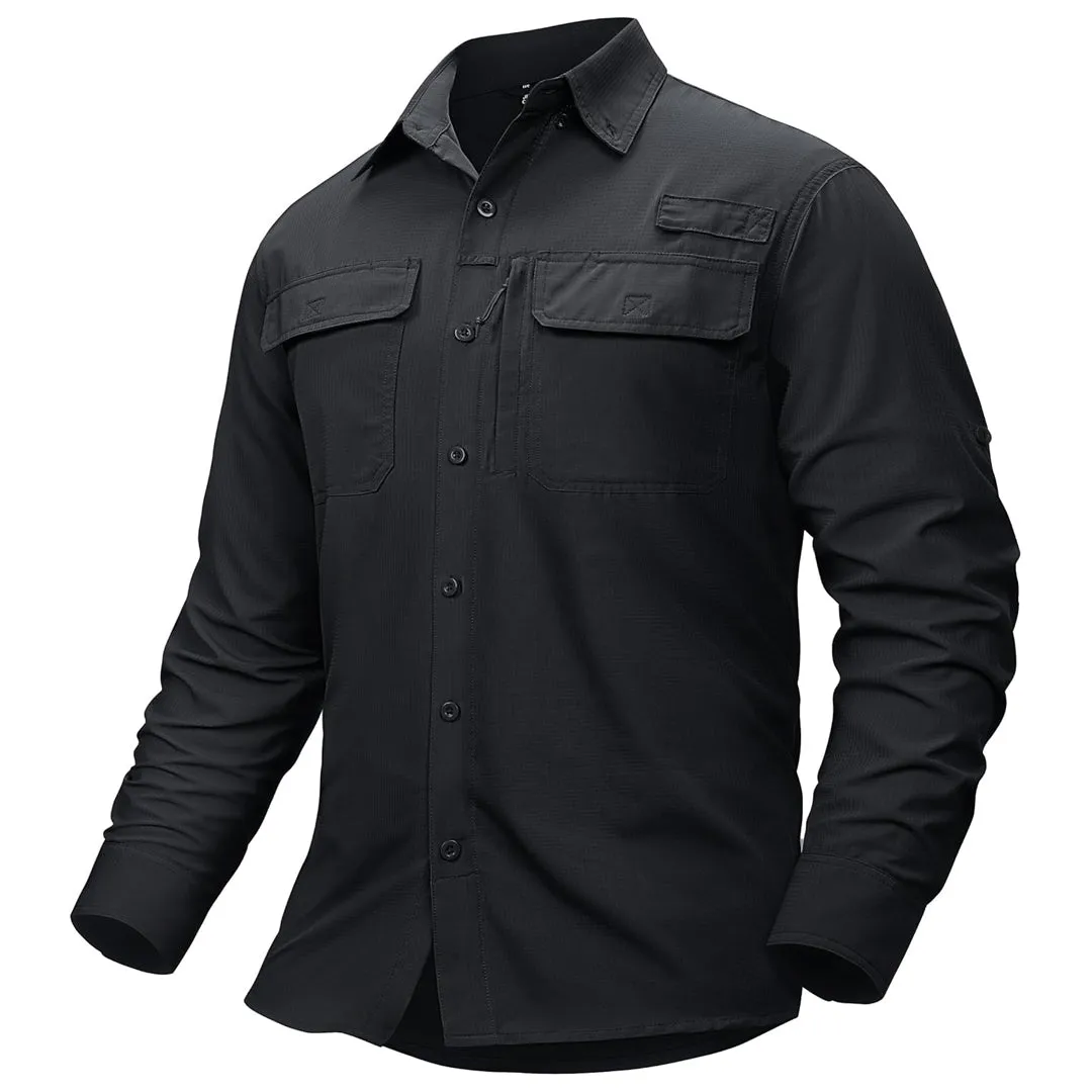 Men's Fishing Shirts UPF50+ Sun Protection Shirts with Zipper Pockets sold by Tacvasen product image thumbnail 4