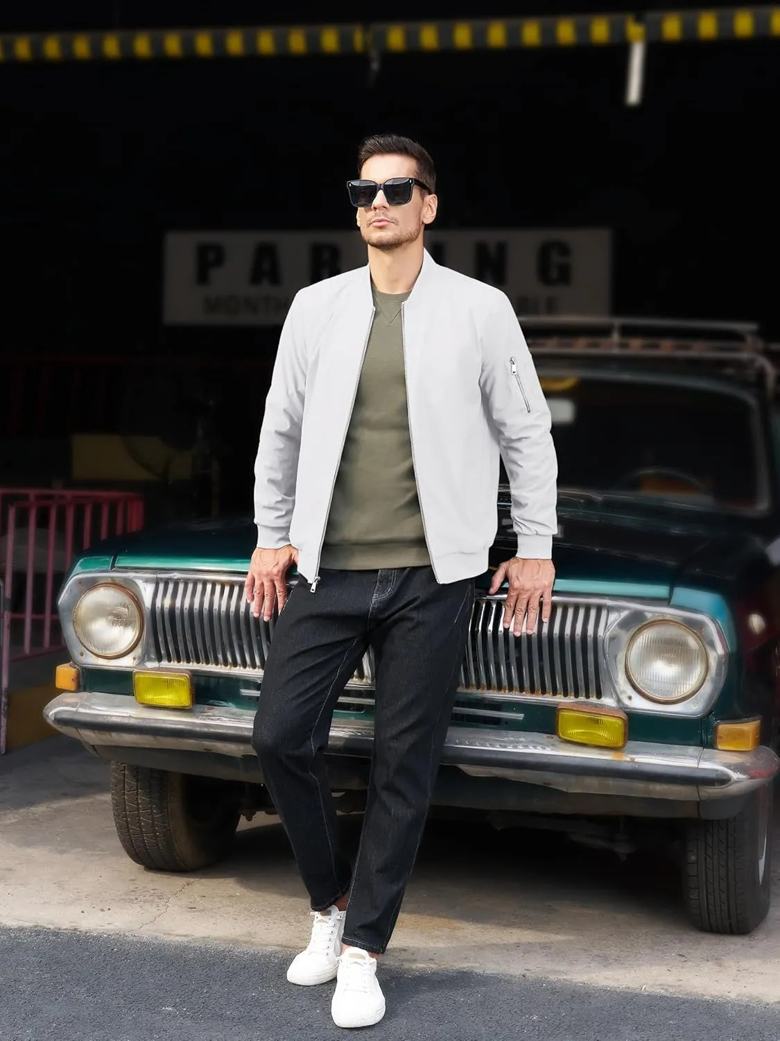 Men's Bomber Jacket Lightweight Windbreaker Plaid Lined sold by Tacvasen product image thumbnail 5