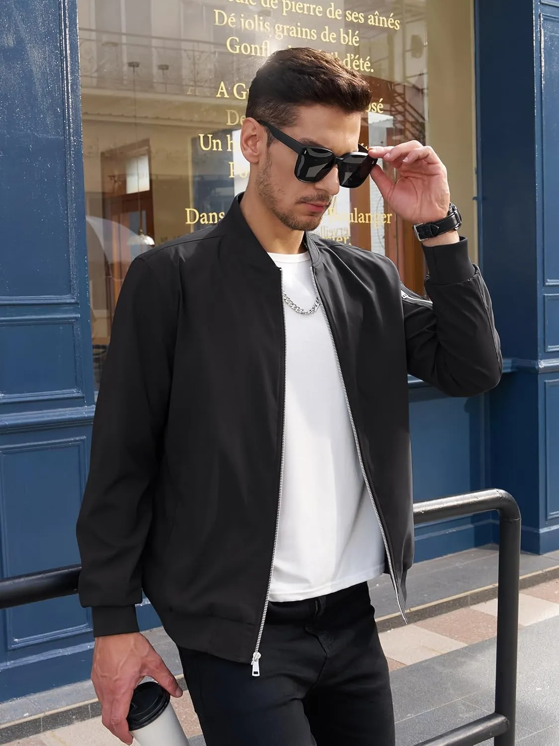 Men's Bomber Jacket Lightweight Windbreaker Plaid Lined sold by Tacvasen product image thumbnail 2