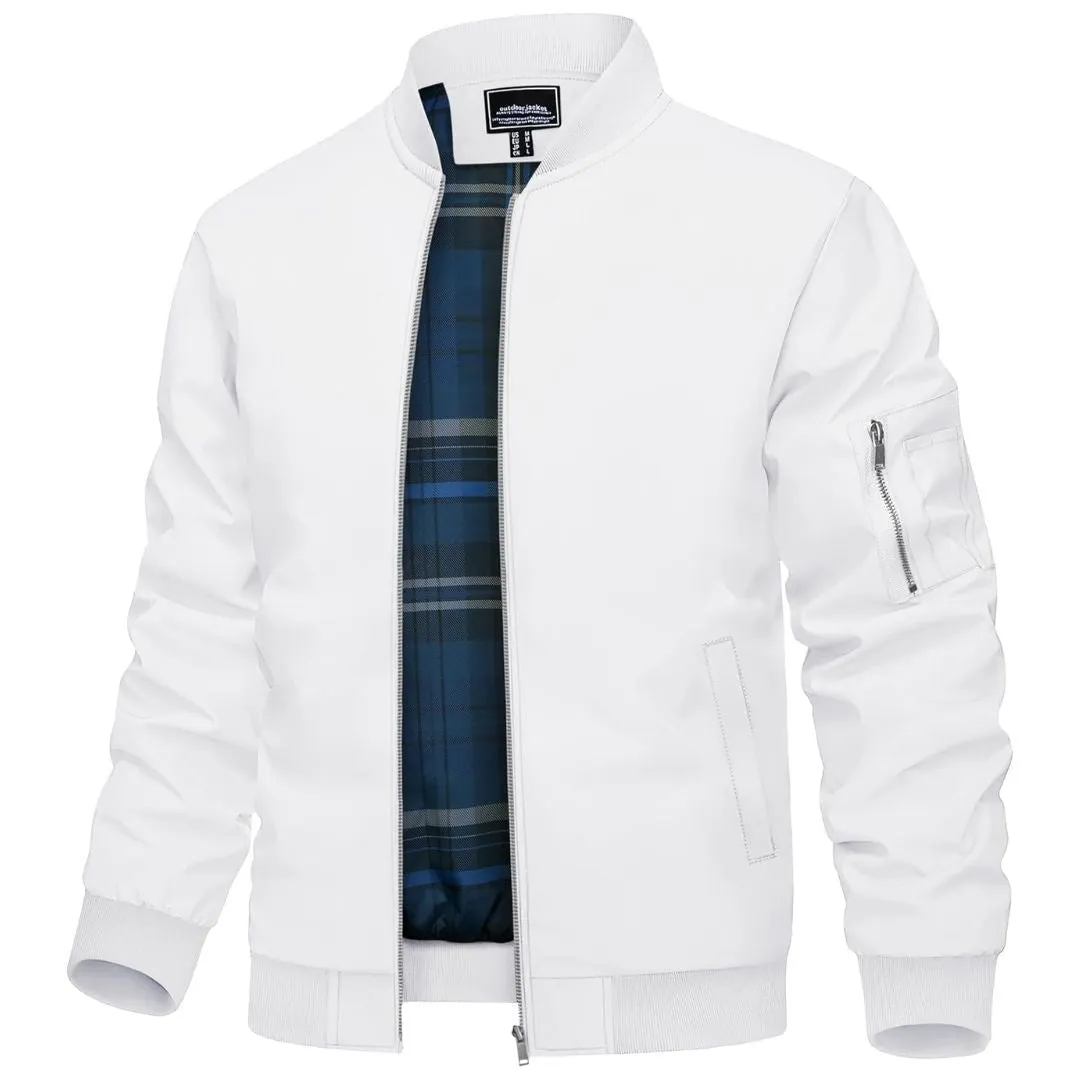 Men's Bomber Jacket Lightweight Windbreaker Plaid Lined sold by Tacvasen product image thumbnail 4