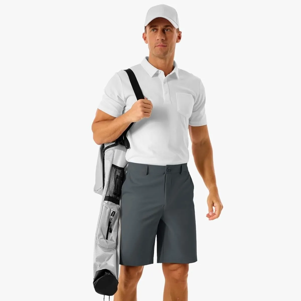 Men's Golf Quick Dry Casual Flat Front Shorts with 4 Pockets sold by Tacvasen product image thumbnail 5