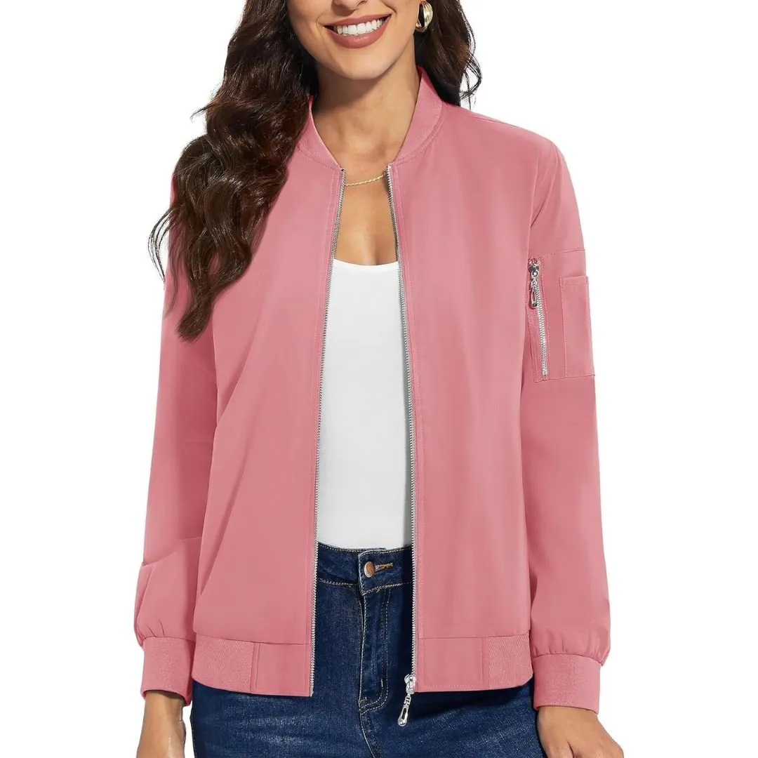 Women's Lightweight Casual Windbreaker Bomber Jackets sold by Tacvasen product image thumbnail 4