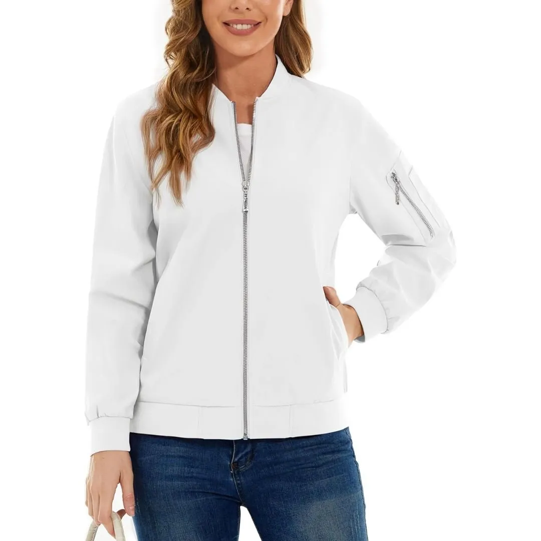 Women's Lightweight Casual Windbreaker Bomber Jackets sold by Tacvasen product image thumbnail 3
