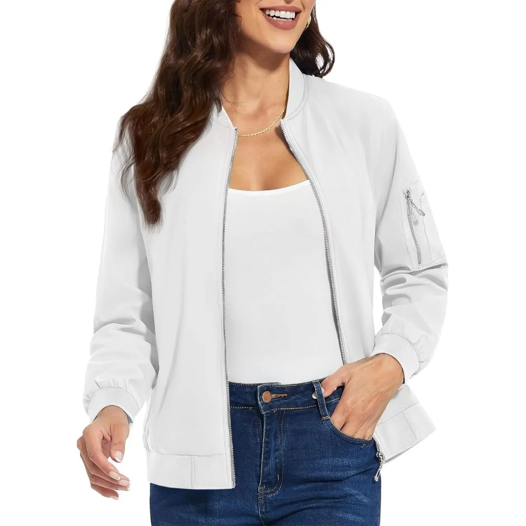 Women's Lightweight Casual Windbreaker Bomber Jackets sold by Tacvasen product image thumbnail 2