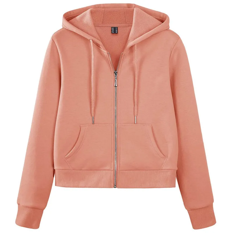 Women's Fleece Lined Full Zip Crop Tops Hoodies sold by Tacvasen