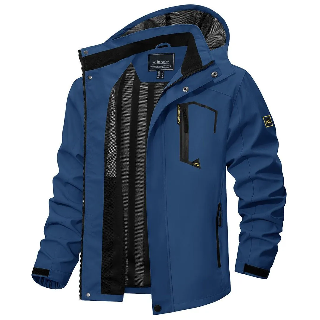 Men's Waterproof Outdoor Hiking Jacket with Zipped Pockets sold by Tacvasen