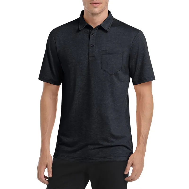 Men's Polo Quick Dry 3 Buttons T-Shirt with Pockets sold by Tacvasen