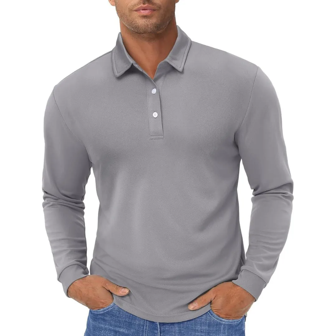 Men's Quick-Dry Long Sleeve Polo Shirt for Golf & Work sold by Tacvasen product image thumbnail 4